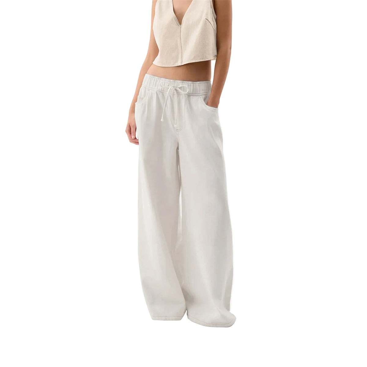 Lavisa - Monaco Drawstring Wide Leg Denim Jeans