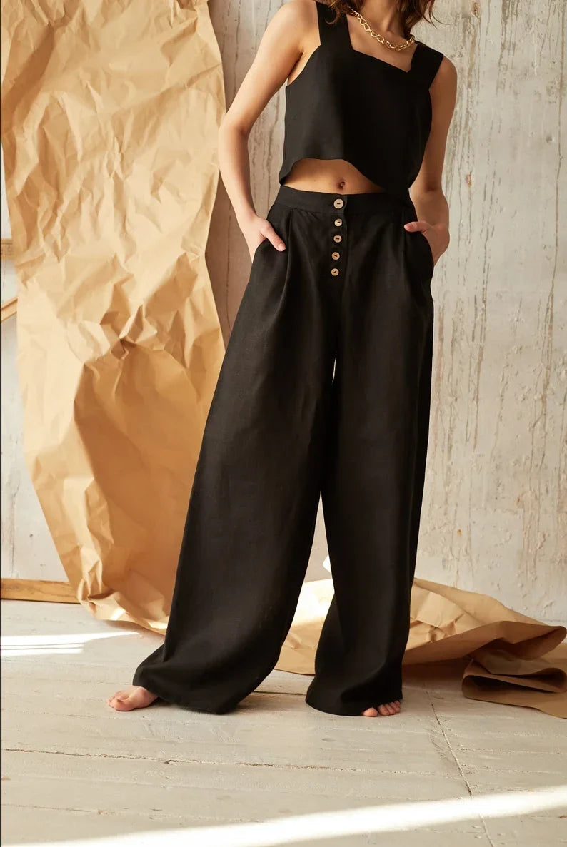 Lavisa - Everyday Cotton Wide-Leg Pants