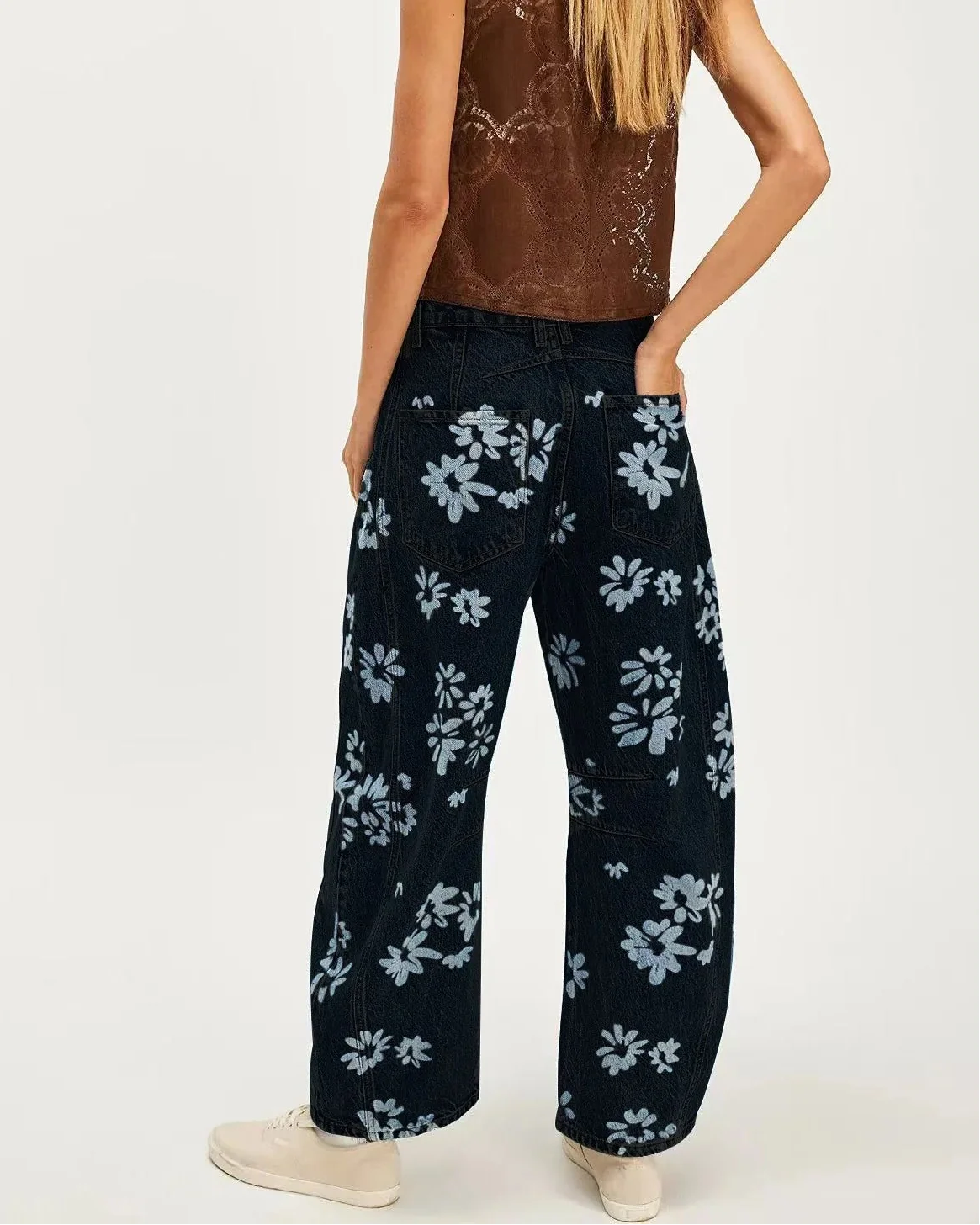 Lavisa - Florence Floral Tapestry Wide Leg Jeans