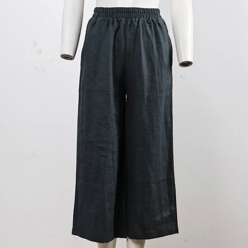 Lavisa - Cropped Wide Leg Linen Pants