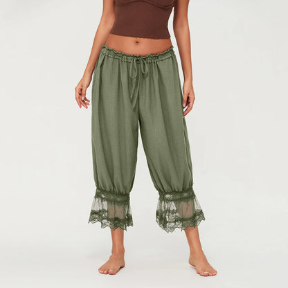 Lavisa - Vintage Lace Cuff Lantern Pants