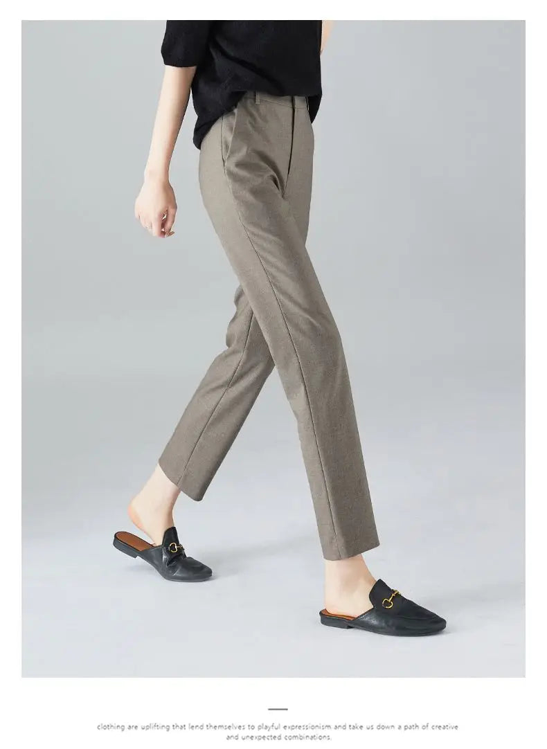 Lavisa - Slim Fit High-Waist Ankle Trousers