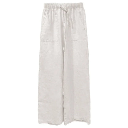 Lavisa - Drawstring Straight Leg Linen Pants