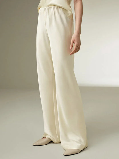 Lavisa - Silk Feel Wide Leg Satin Lounge Trousers
