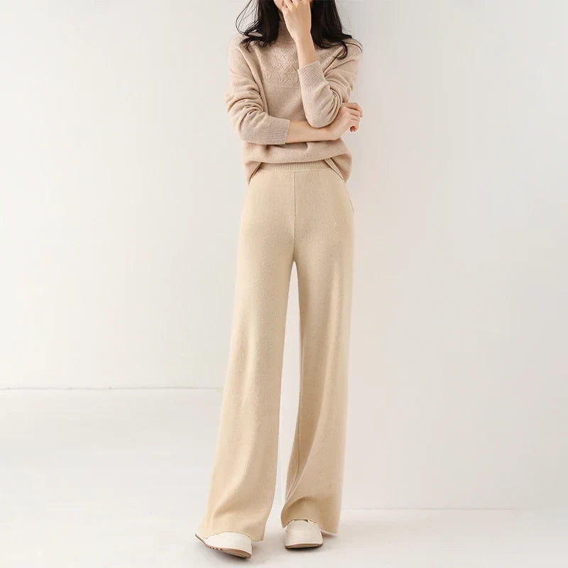 Lavisa - Wide Leg Merino Wool Lounge Sweatpants