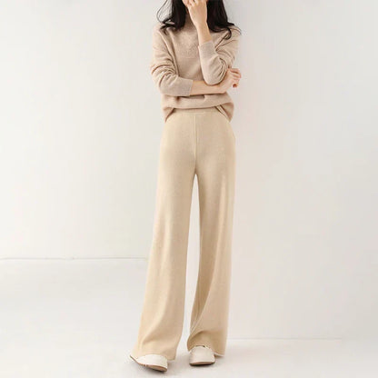 Lavisa - Women's Soft Knit Wide-Leg Pants