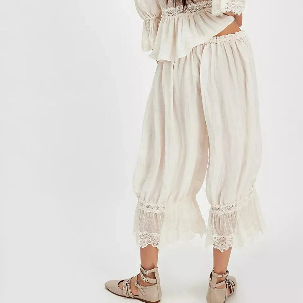 Lavisa - Vintage Lace Cuff Lantern Pants