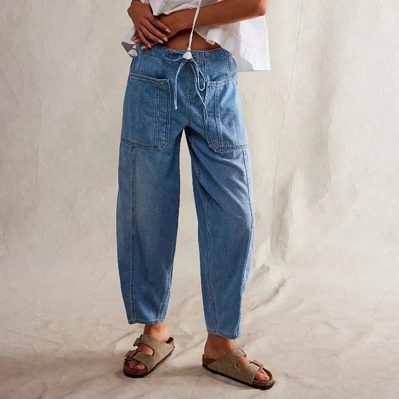 Lavisa - Relaxed Pull-On Cotton Denim Jeans