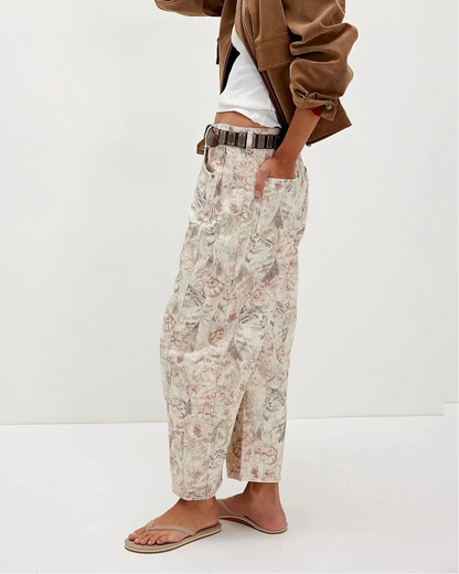 Lavisa - Florence Floral Tapestry Wide Leg Jeans