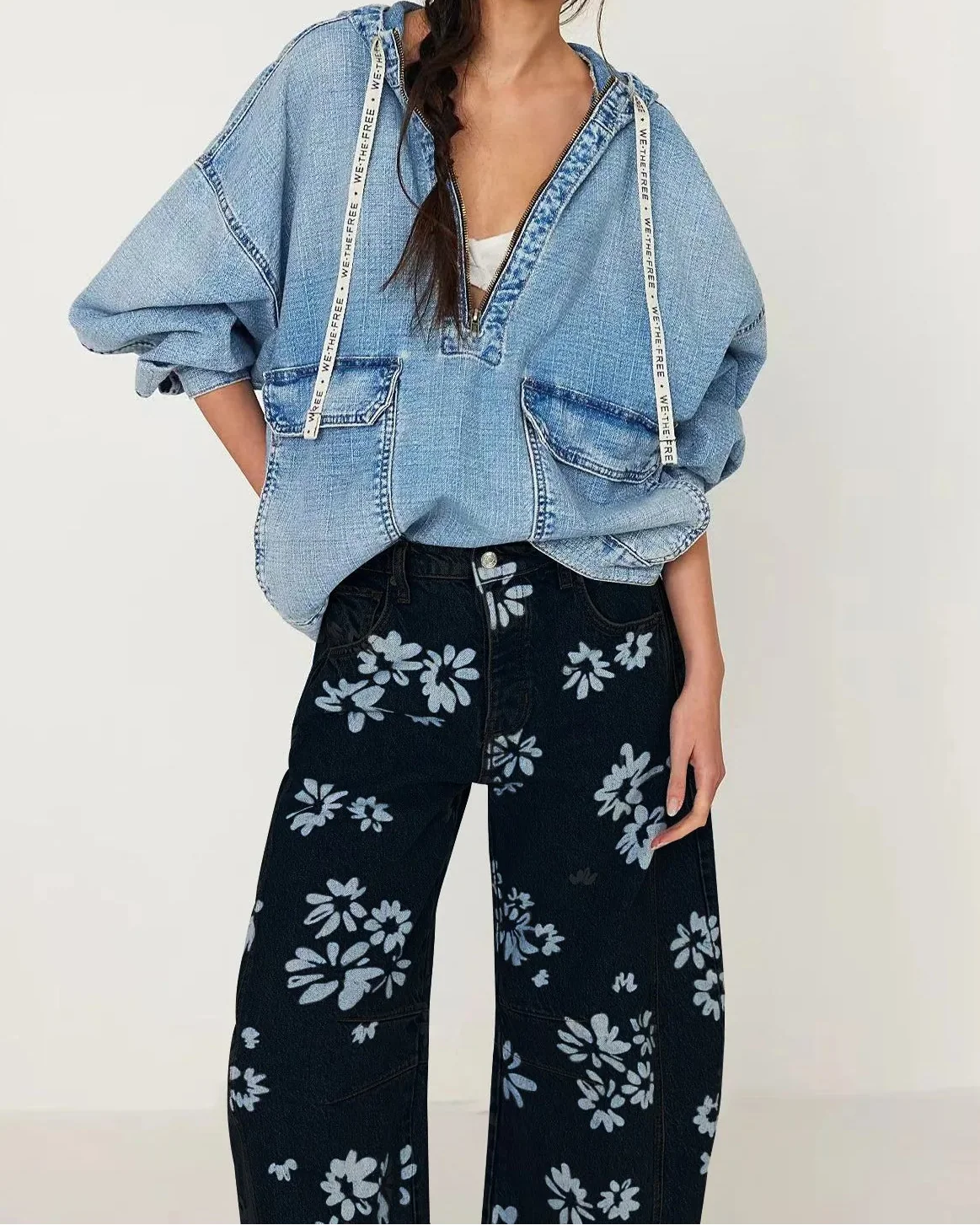 Lavisa - Florence Floral Tapestry Wide Leg Jeans
