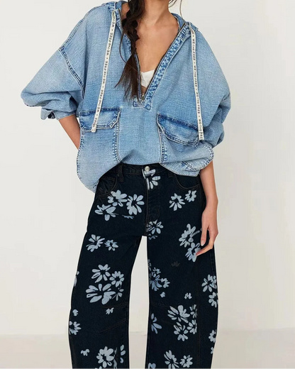 Lavisa - Florence Floral Tapestry Wide Leg Jeans