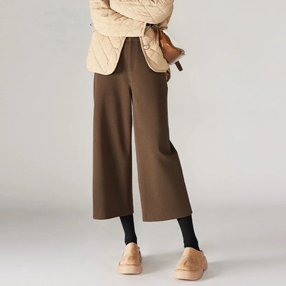 Lavisa - High-Waisted Woolen Wide-Leg Pants