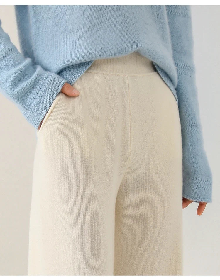 Lavisa - Wide Leg Merino Wool Lounge Sweatpants