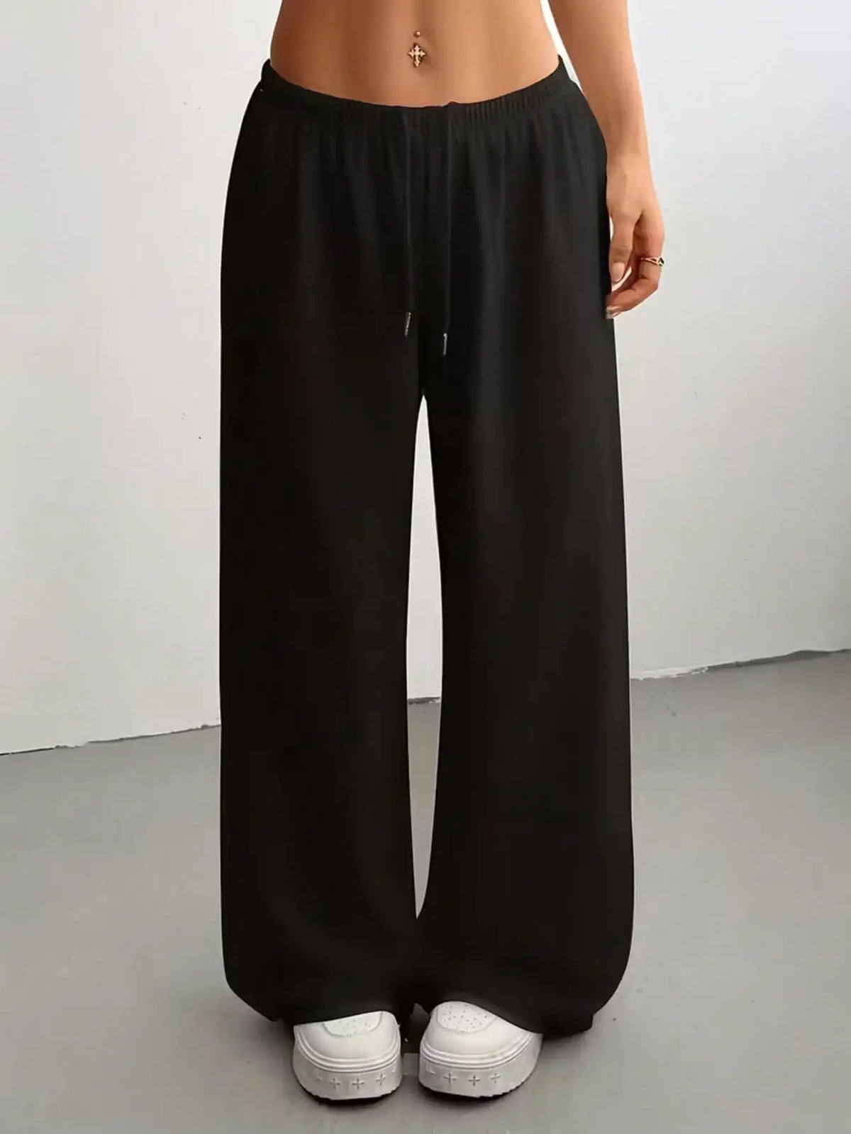 Lavisa - Womens Loose Fit Wide Leg Drawstring Jogger Pants