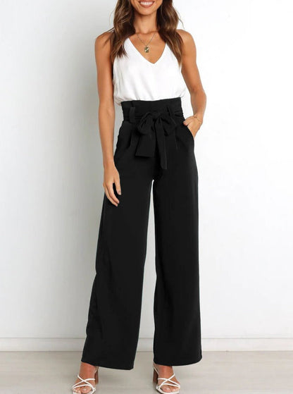 Lavisa - Women's High Waisted Wide Leg Trousers
