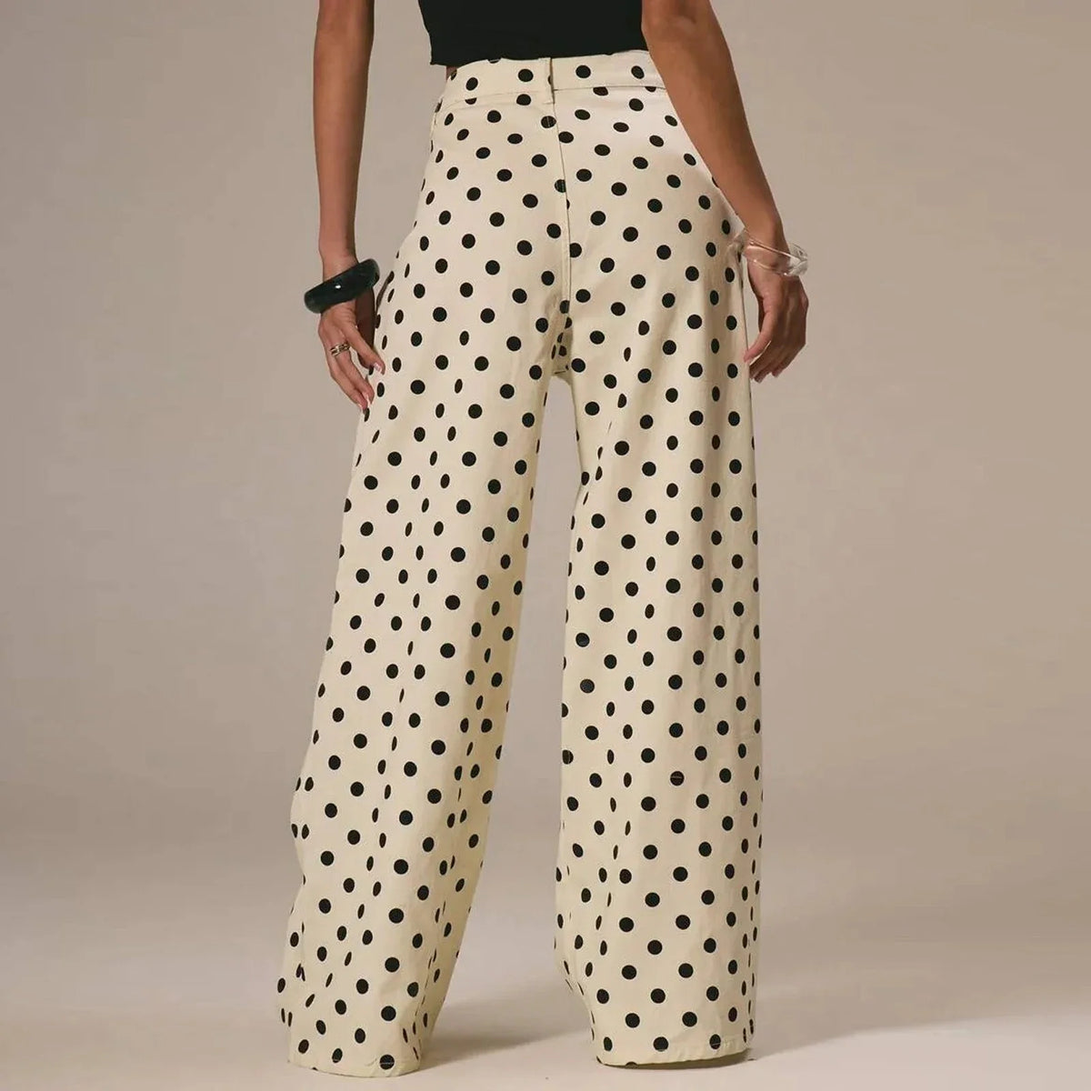 Lavisa - Polka Dot High Waisted Wide Leg Trousers