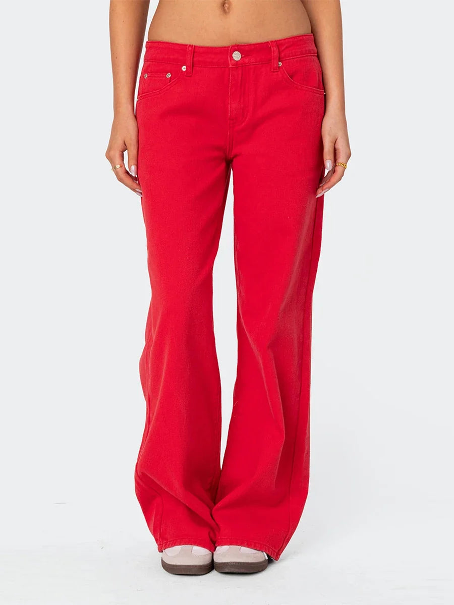 Lavisa - High Waisted Straight Leg Jeans