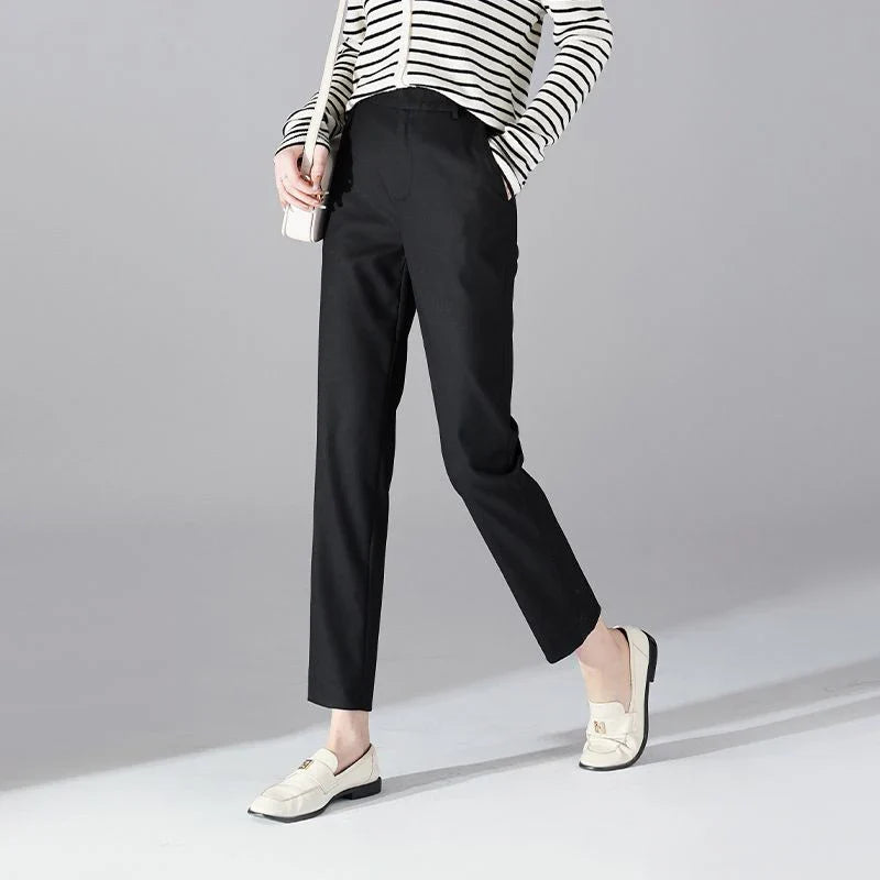Lavisa - Slim Fit High-Waist Ankle Trousers