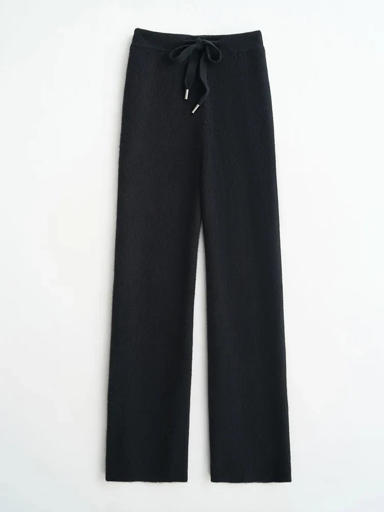 Lavisa - High Waisted Knitted Wide Leg Pants