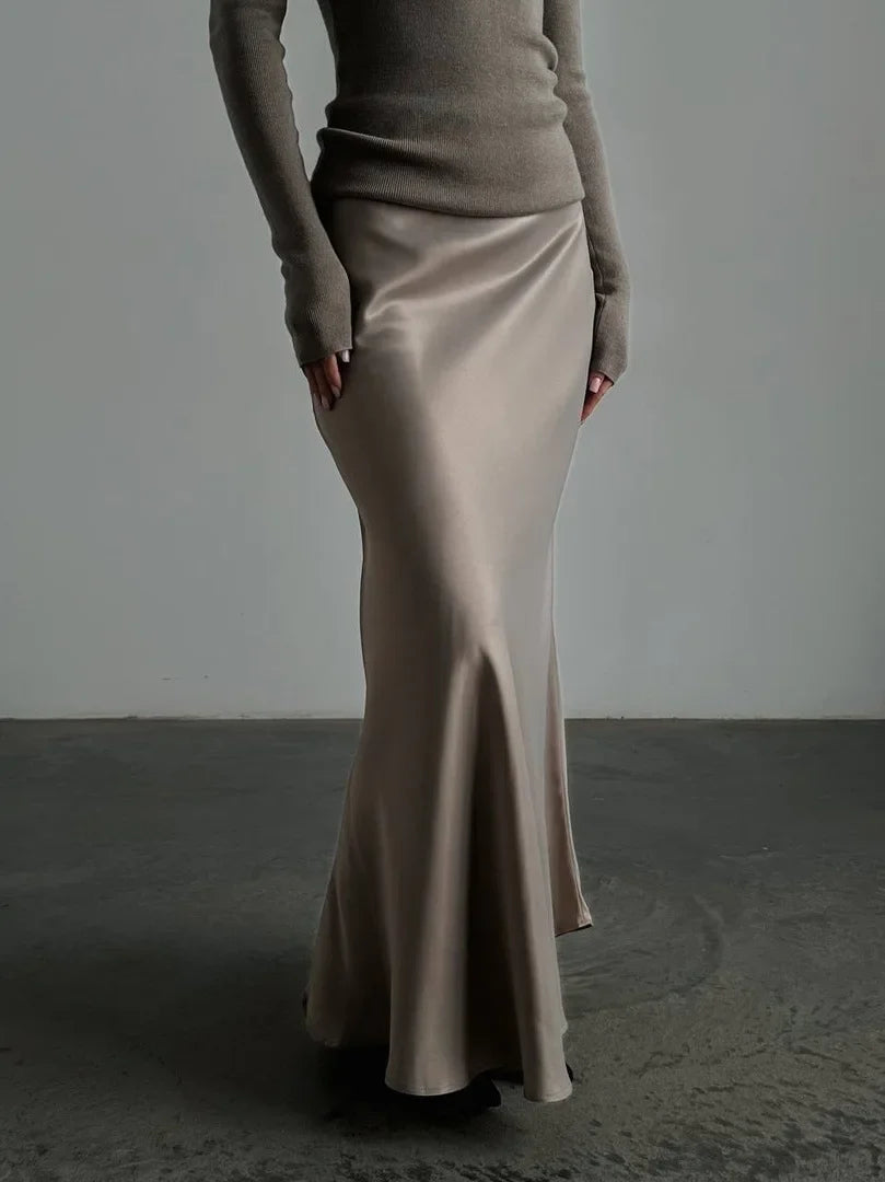Lavisa - Satin Fishtail Maxi Skirt
