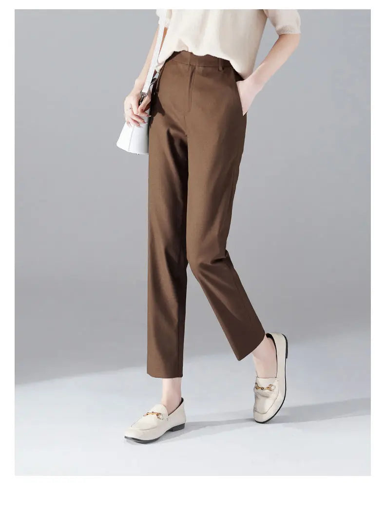 Lavisa - Slim Fit High-Waist Ankle Trousers