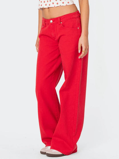 Lavisa - High Waisted Straight Leg Jeans