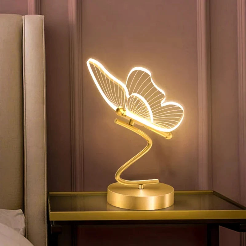 Lavisa Nordic Butterfly LED Table Lamp casting soft ambient glow