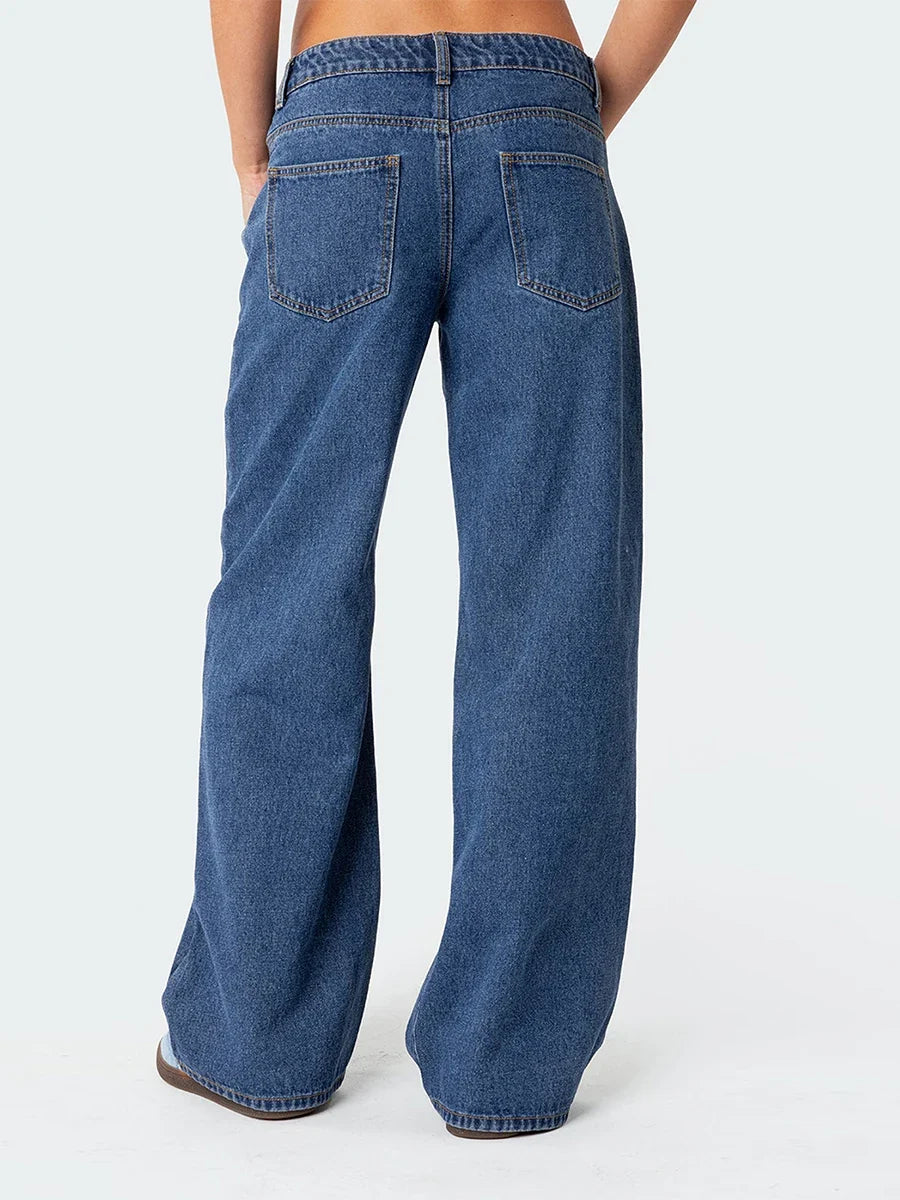 Lavisa - High Waisted Straight Leg Jeans
