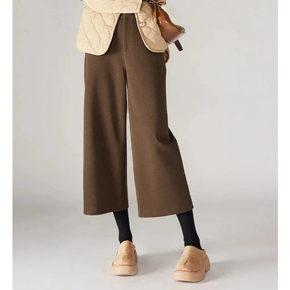 Lavisa - High-Waisted Woolen Wide-Leg Pants