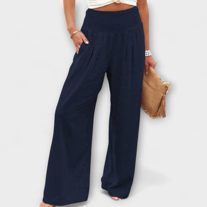 Lavisa - Casual Wide Leg Mid Rise Pants