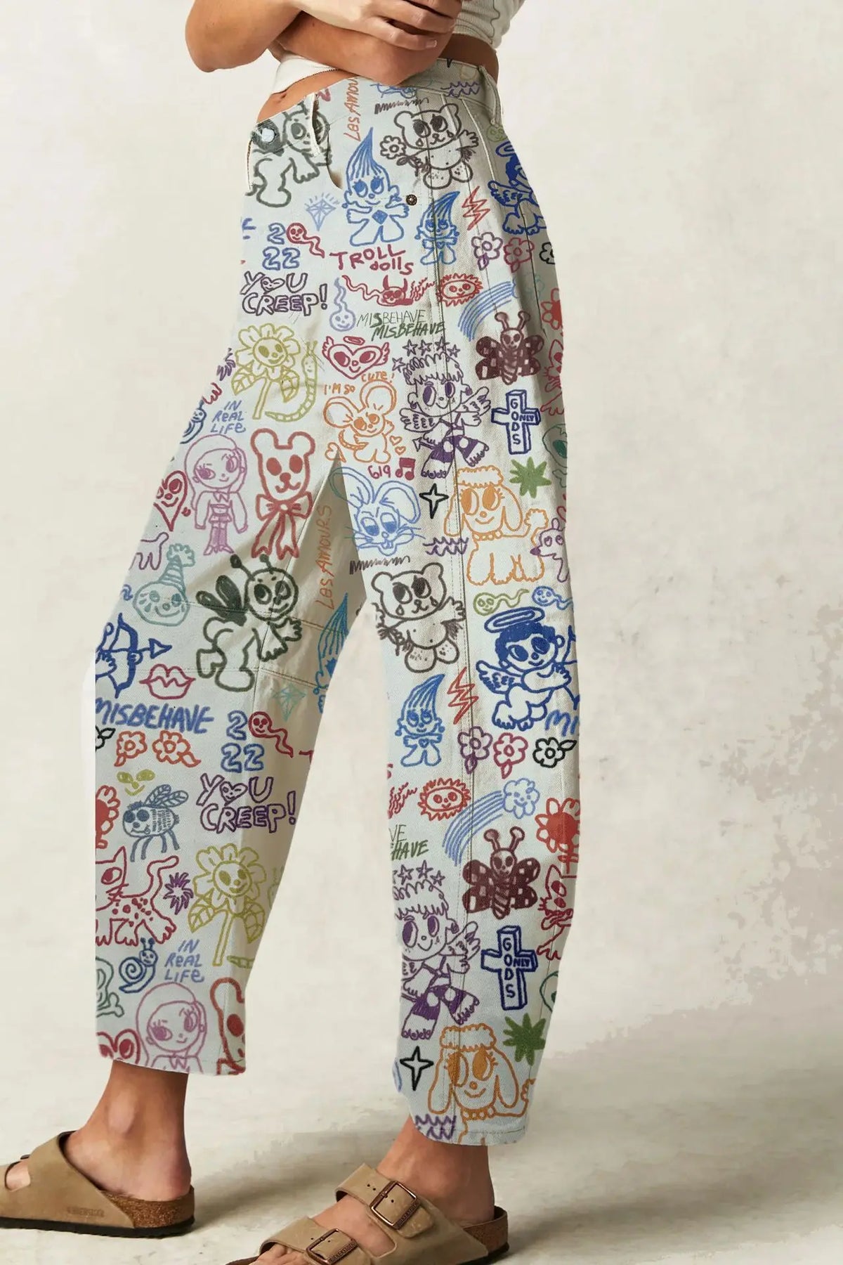 Lavisa - Florence Floral Tapestry Wide Leg Jeans