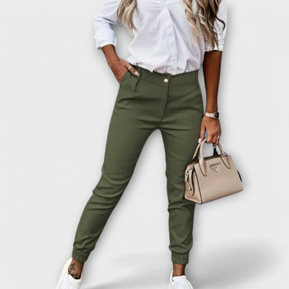 Lavisa - High Waist Ankle Length Stretch Pants