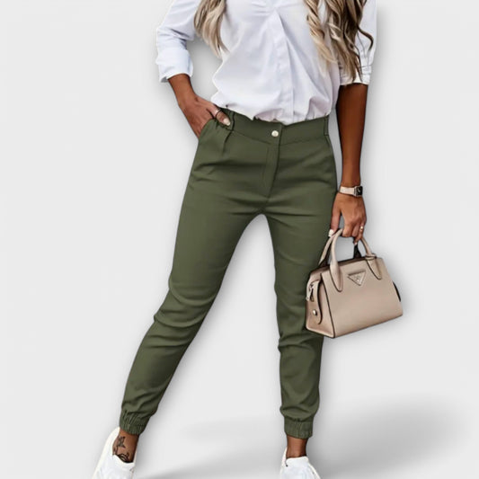 Lavisa - High Waist Ankle Length Stretch Pants
