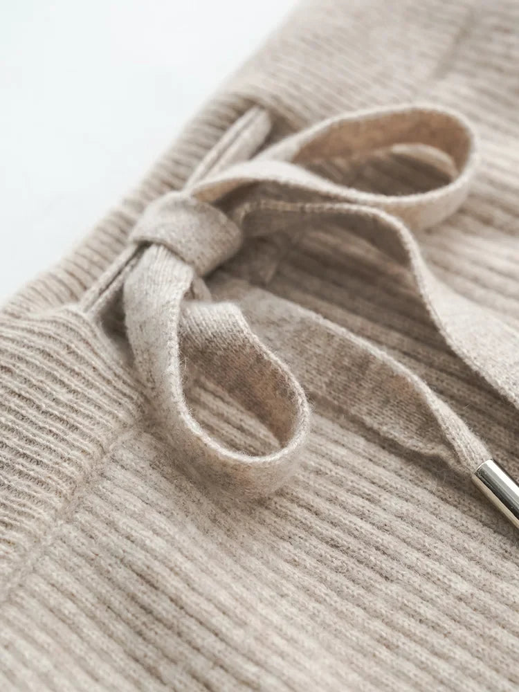 Lavisa - High Waisted Knitted Wide Leg Pants