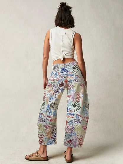 Lavisa - Florence Floral Tapestry Wide Leg Jeans