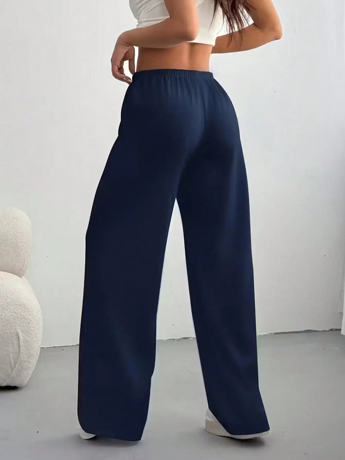 Lavisa - Womens Loose Fit Wide Leg Drawstring Jogger Pants
