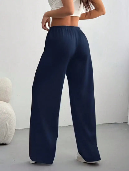 Lavisa - Womens Loose Fit Wide Leg Drawstring Jogger Pants