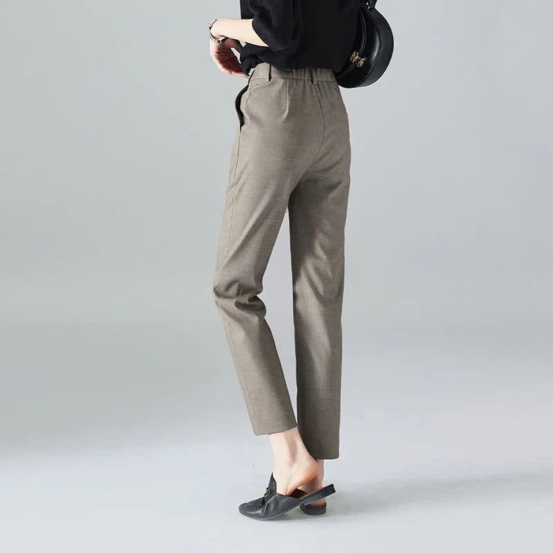 Lavisa - Slim Fit High-Waist Ankle Trousers