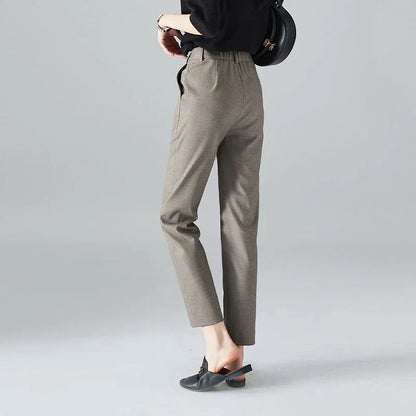 Lavisa - Slim Fit High-Waist Ankle Trousers