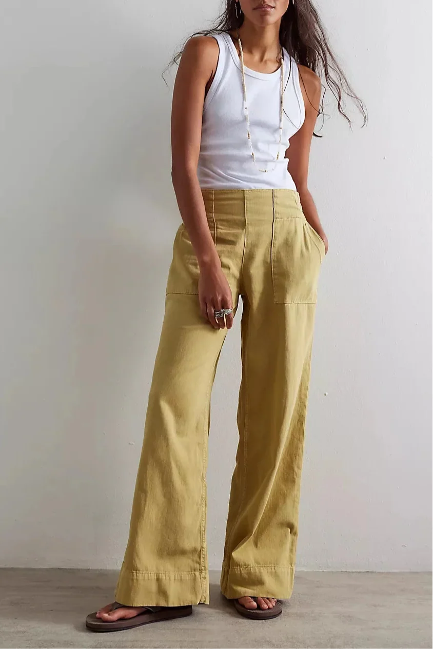 Lavisa - Relaxed High Waisted Loose Fit Wide Leg Jeans
