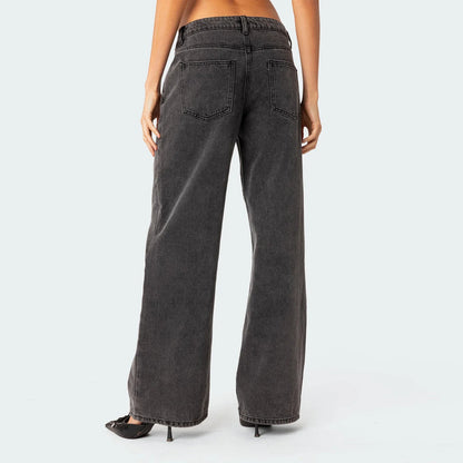 Lavisa - High Waisted Straight Leg Jeans