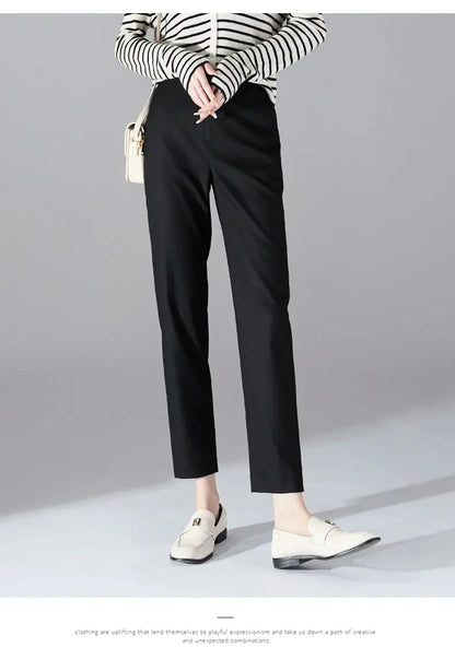 Lavisa - Slim Fit High-Waist Ankle Trousers