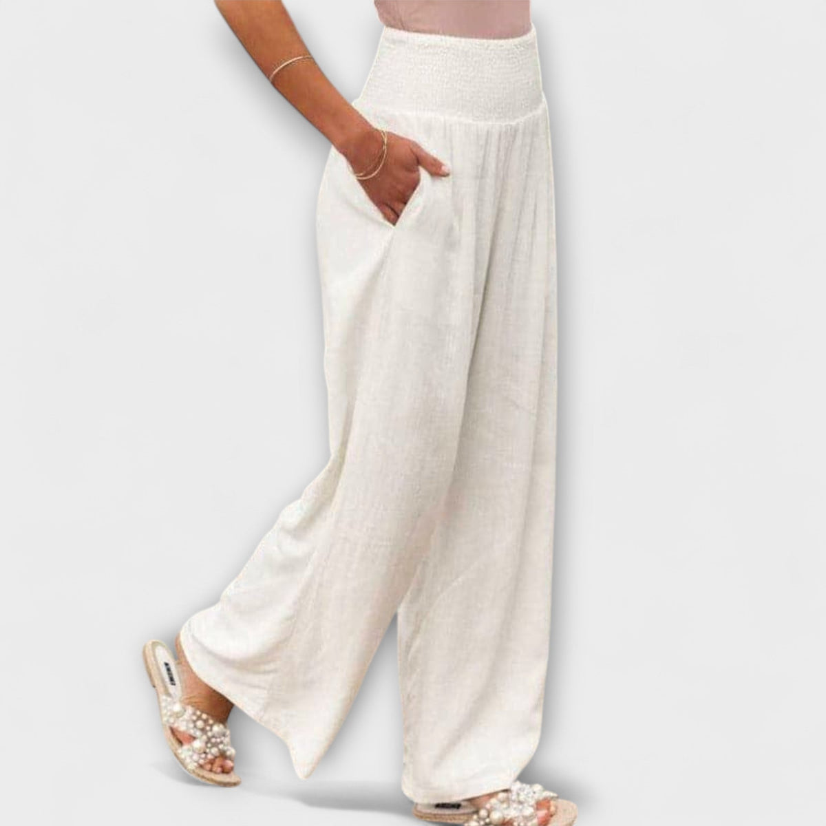 Lavisa - Casual Wide Leg Mid Rise Pants