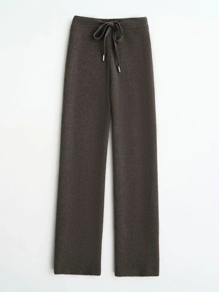 Lavisa - High Waisted Knitted Wide Leg Pants