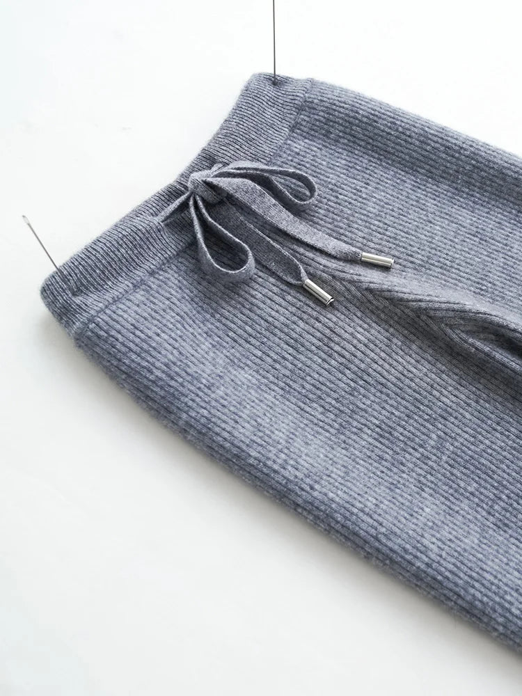 Lavisa - High Waisted Knitted Wide Leg Pants