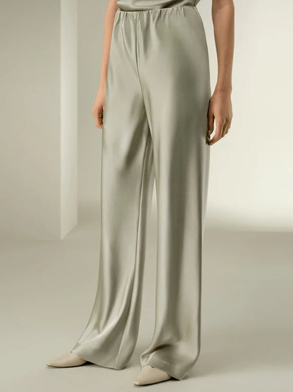 Lavisa - Silk Feel Wide Leg Satin Lounge Trousers