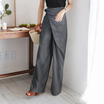 Lavisa - Everyday Wrap Front Cotton Wide Leg Pants