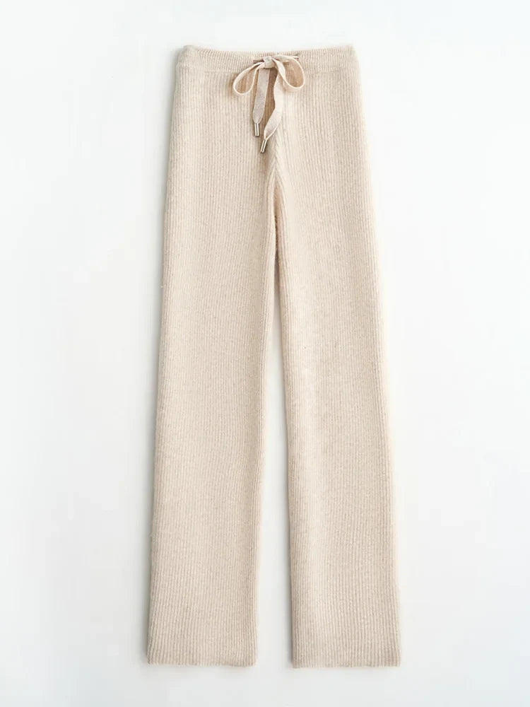 Lavisa - High Waisted Knitted Wide Leg Pants