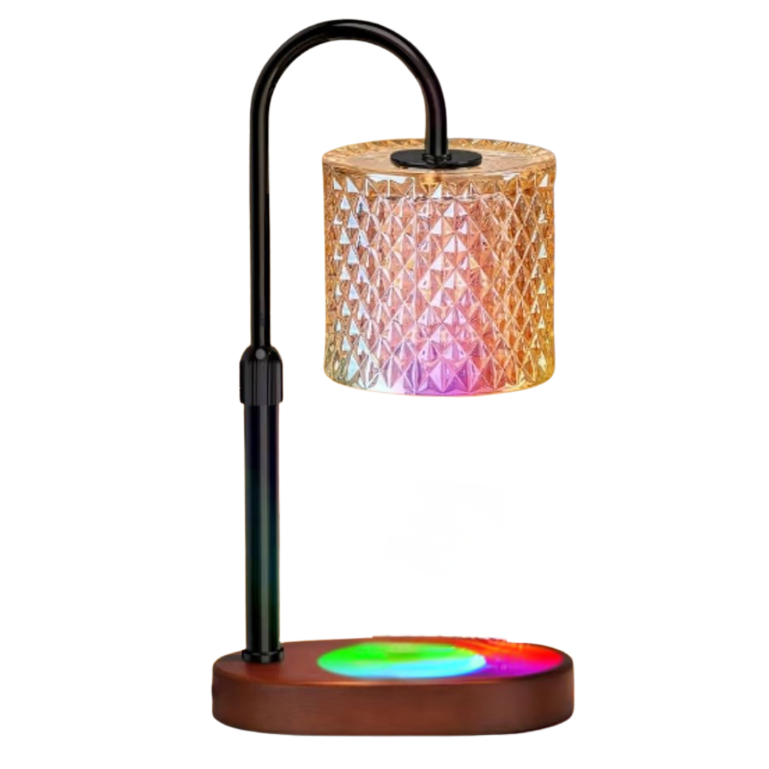 Lavisa Adjustable Candle Warmer Lamp with gold finish - Black With RGB
