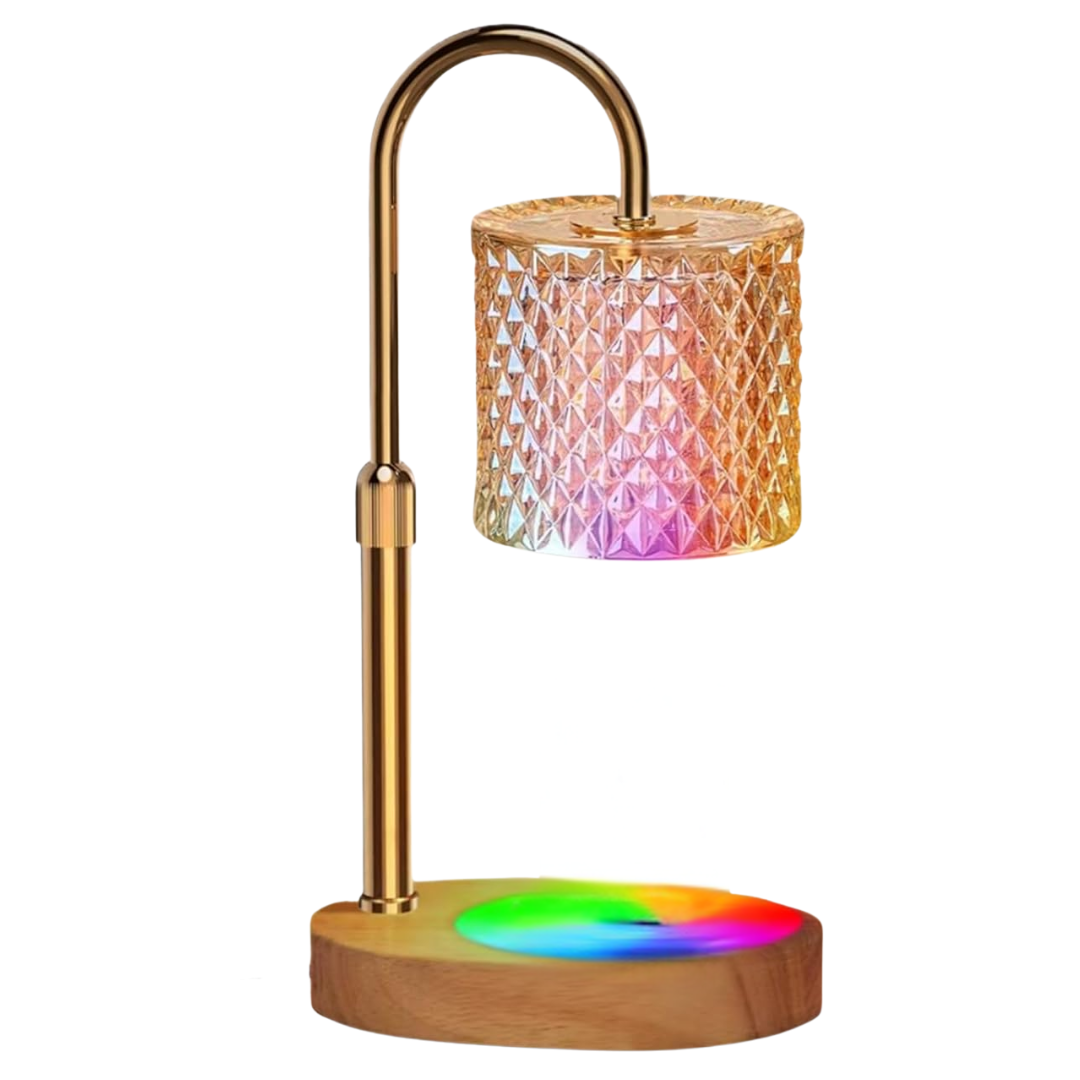 Lavisa Adjustable Candle Warmer Lamp with gold finish - Gold With RGB